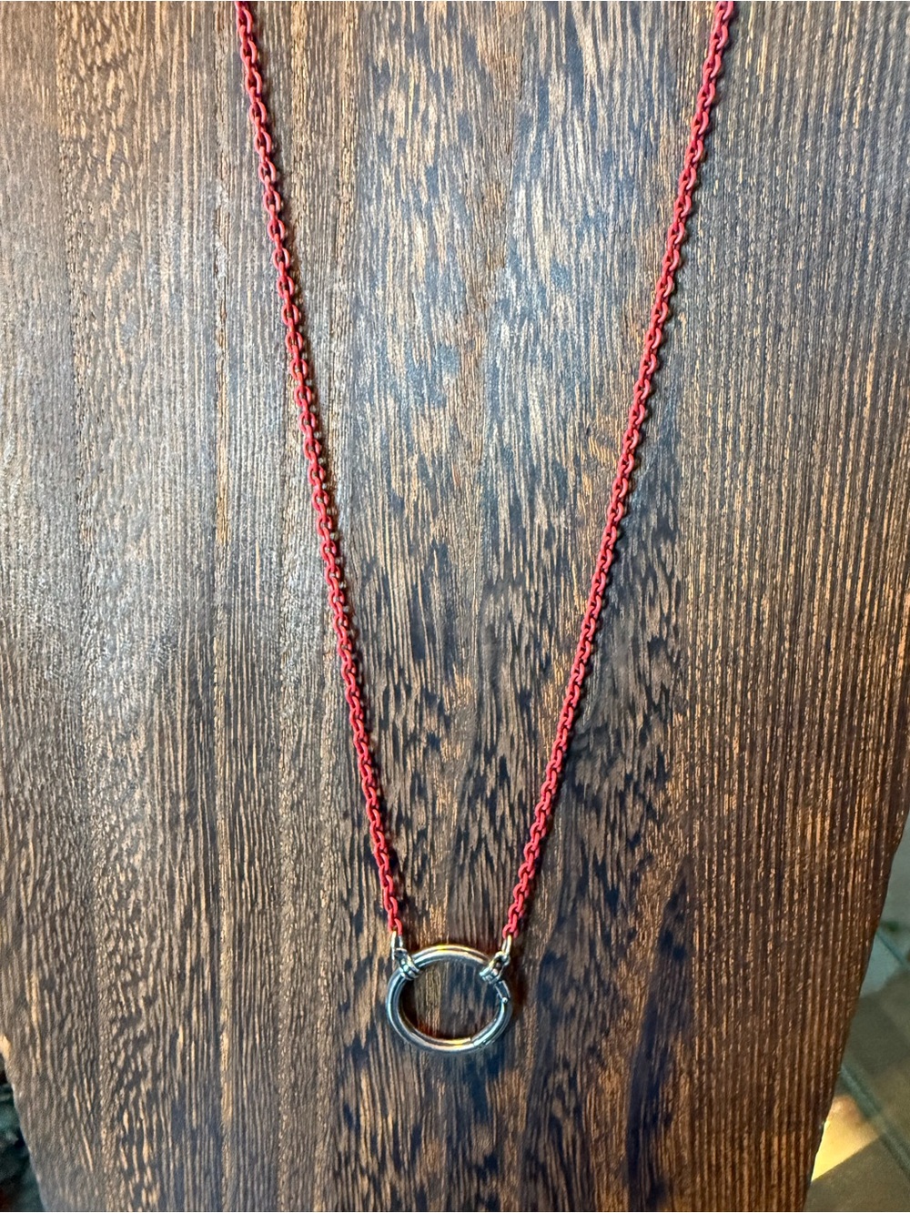 James Avery Retired Red Changeable Charm Necklace, Not in box 16”
